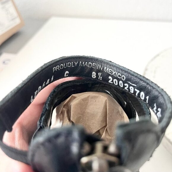 NEW Lane Boots BECCA Womens Black Wedges 8.5 Western Sandals Cowgirl Leather - Picture 9 of 11